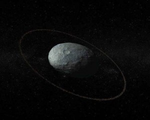 Dwarf planet Haumea. Artist's impression. See Adrian's notes.